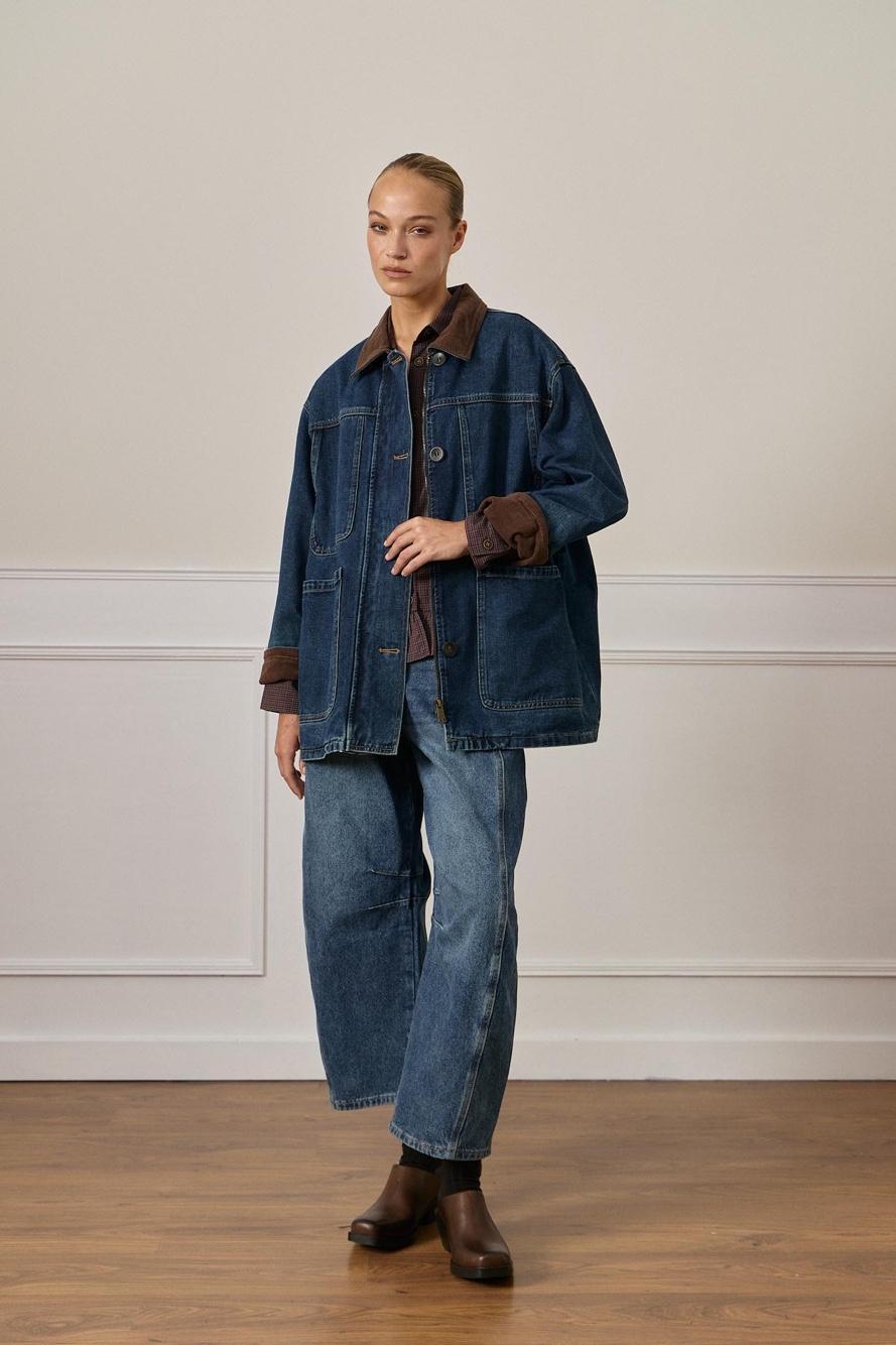 Kurtka Oversize Denim Kołnierz
