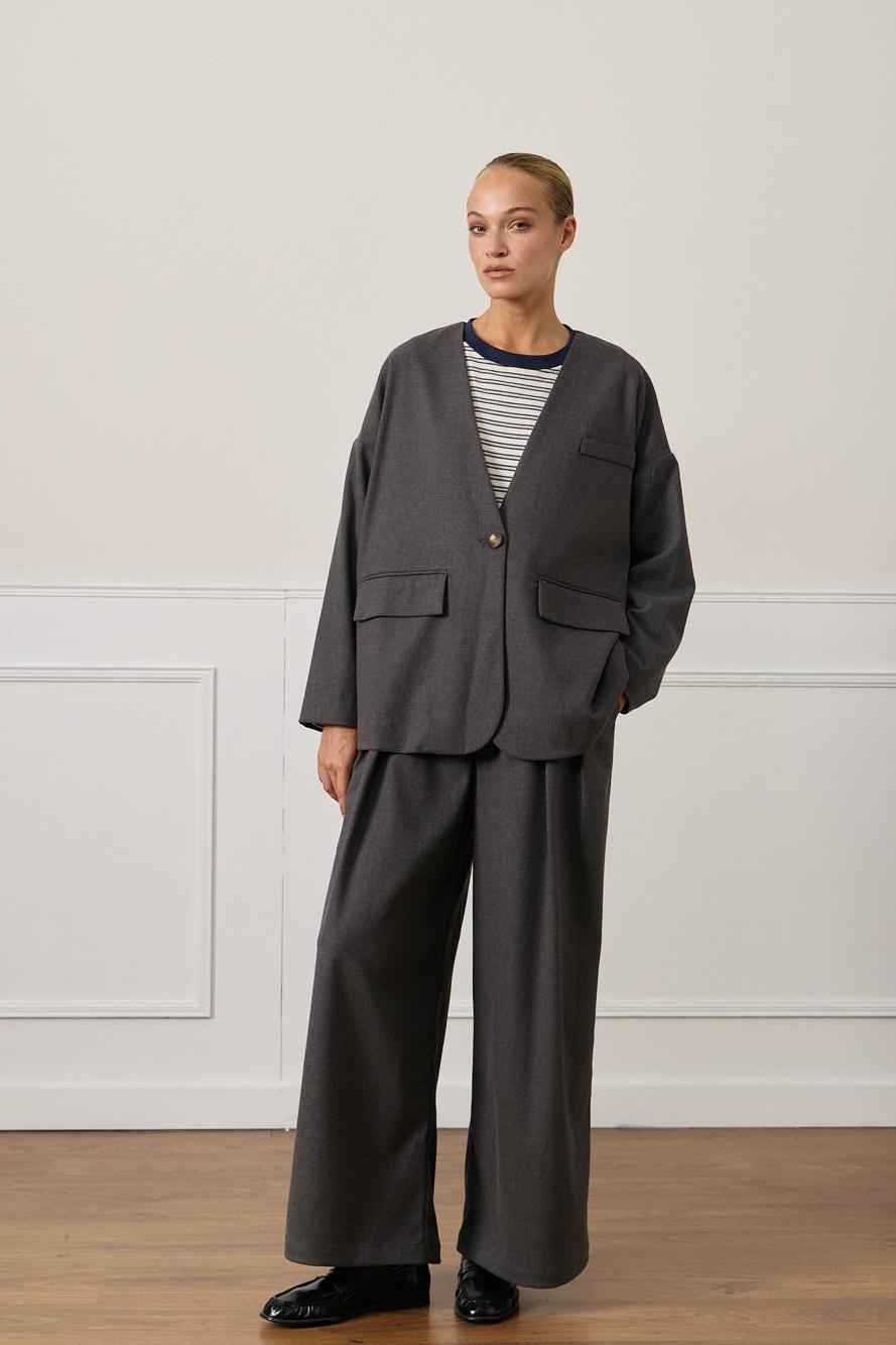 Spodnie Wide Leg Z Plisami