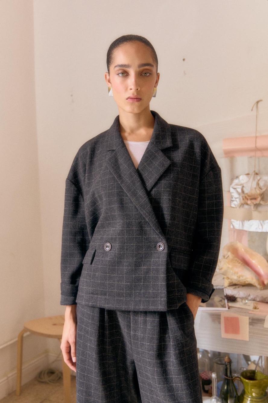 Marynarka Oversize w Kratę