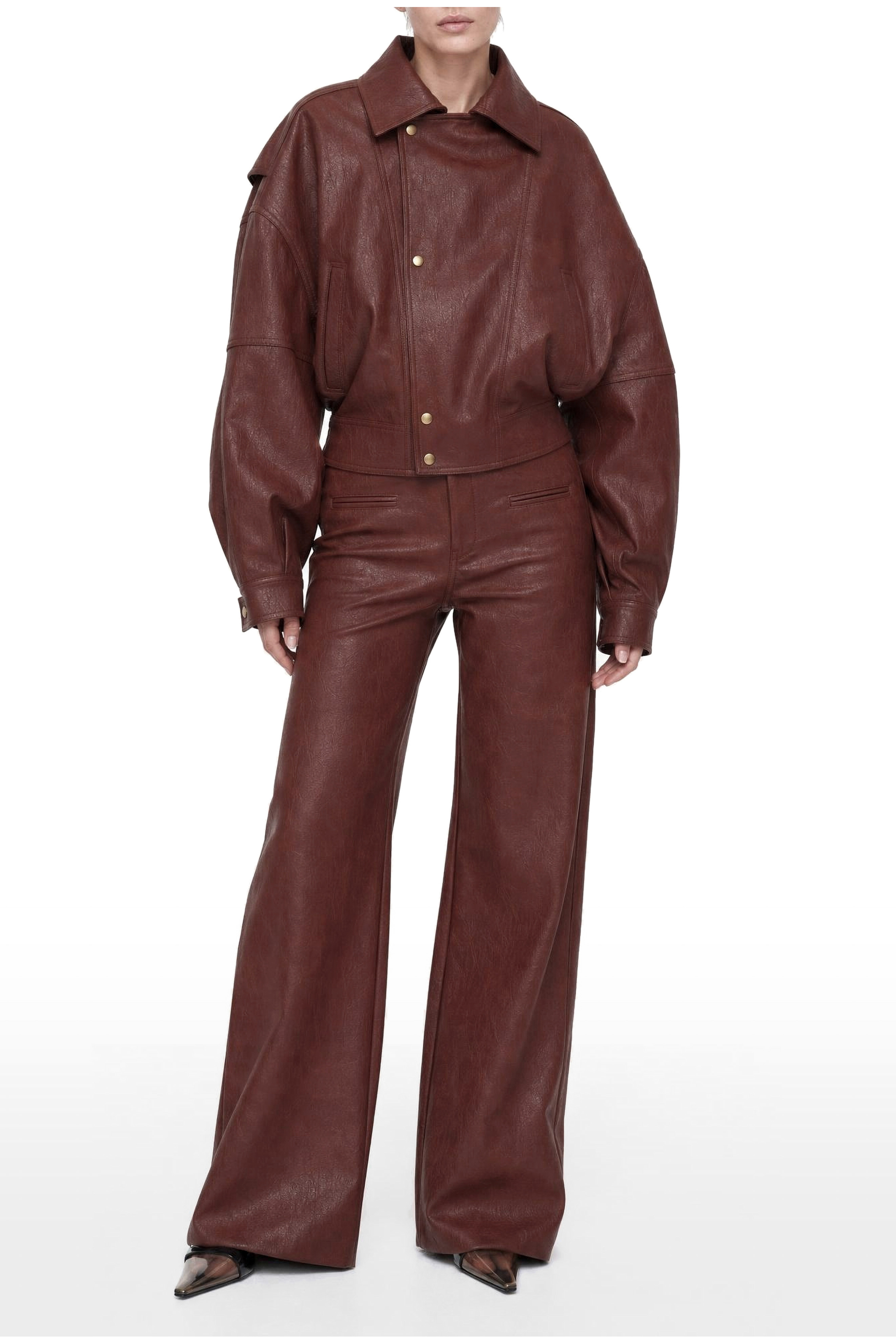 Kurtka Oversize Cropped z Kołnierzykiem