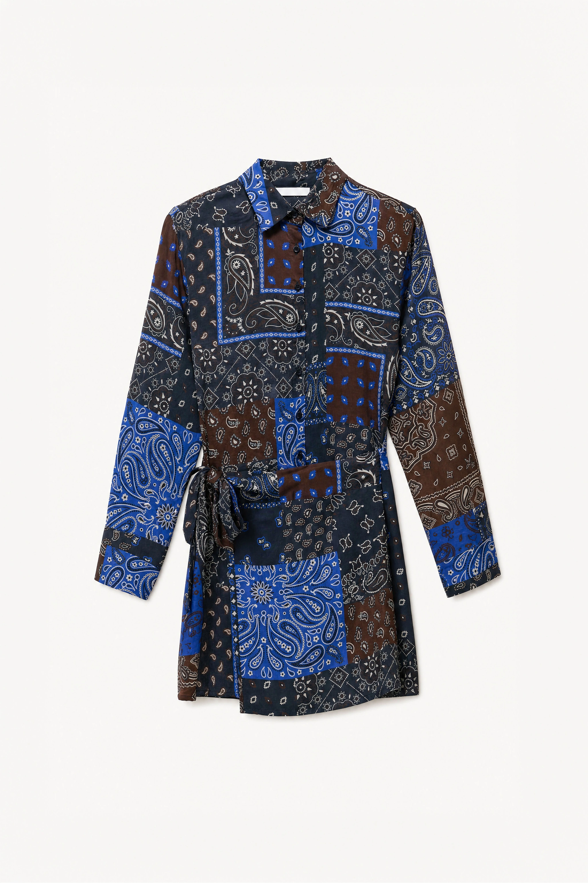Sukienka koszulowa mini paisley
