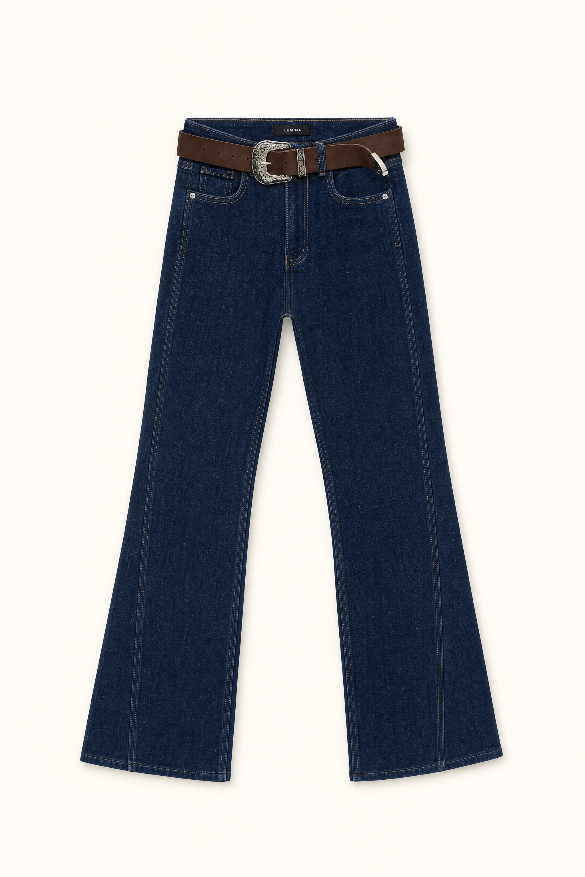 Spodnie dzwony z paskiem