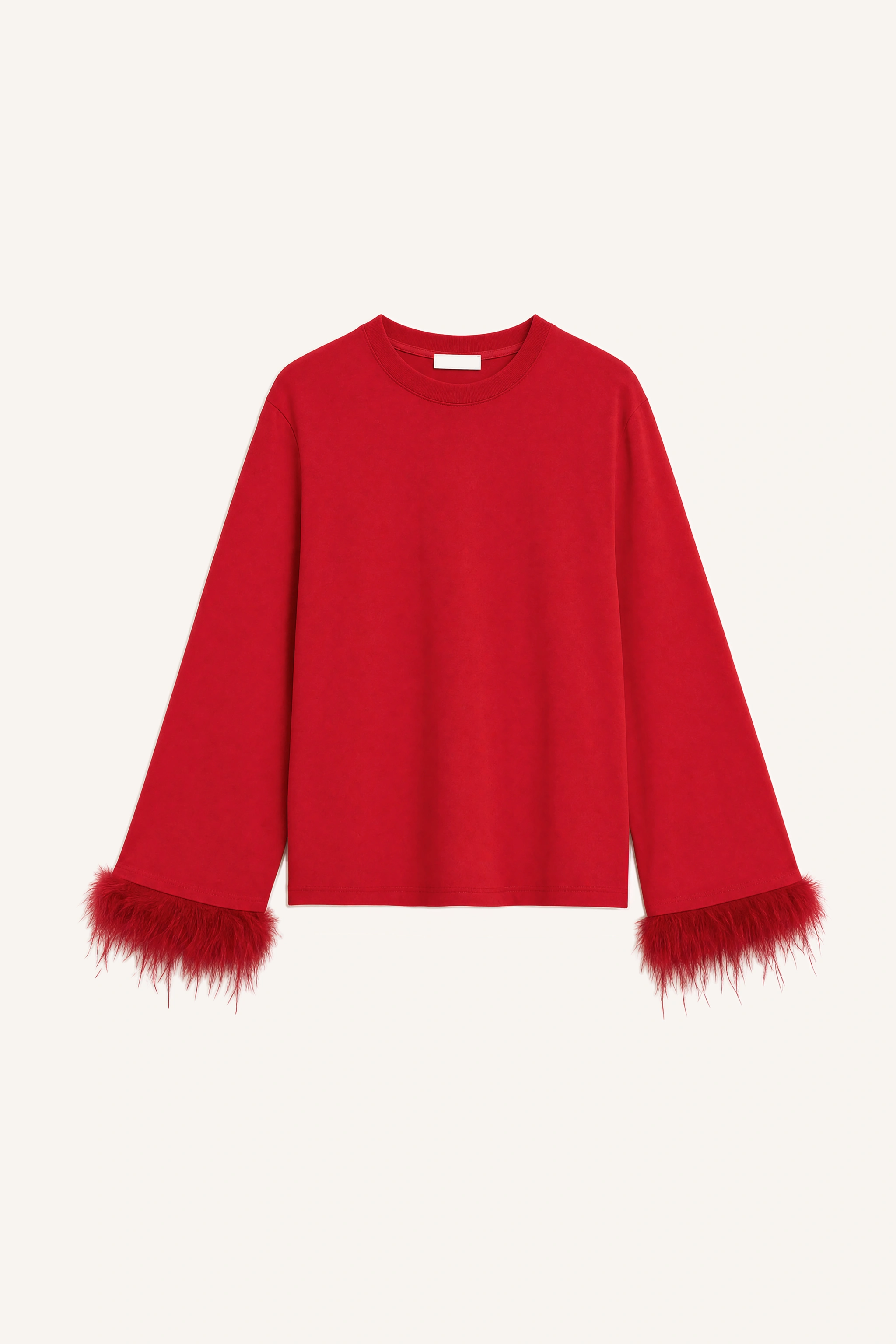 Sweter krótki z frędzlami