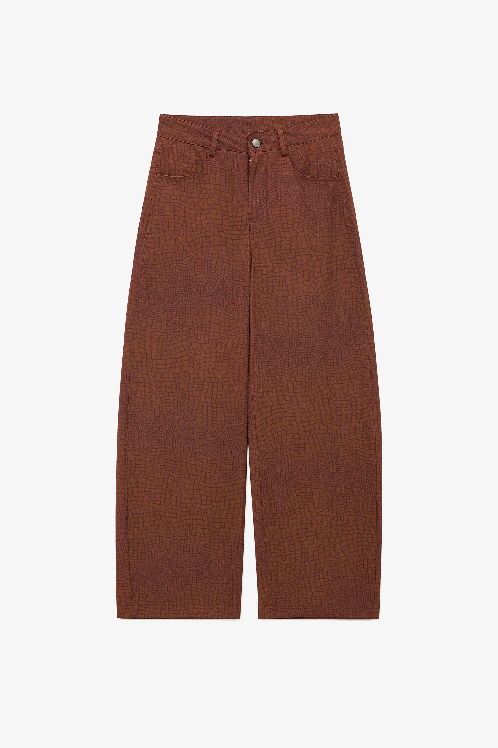 Spodnie Wide Leg z Wysokim Stanem