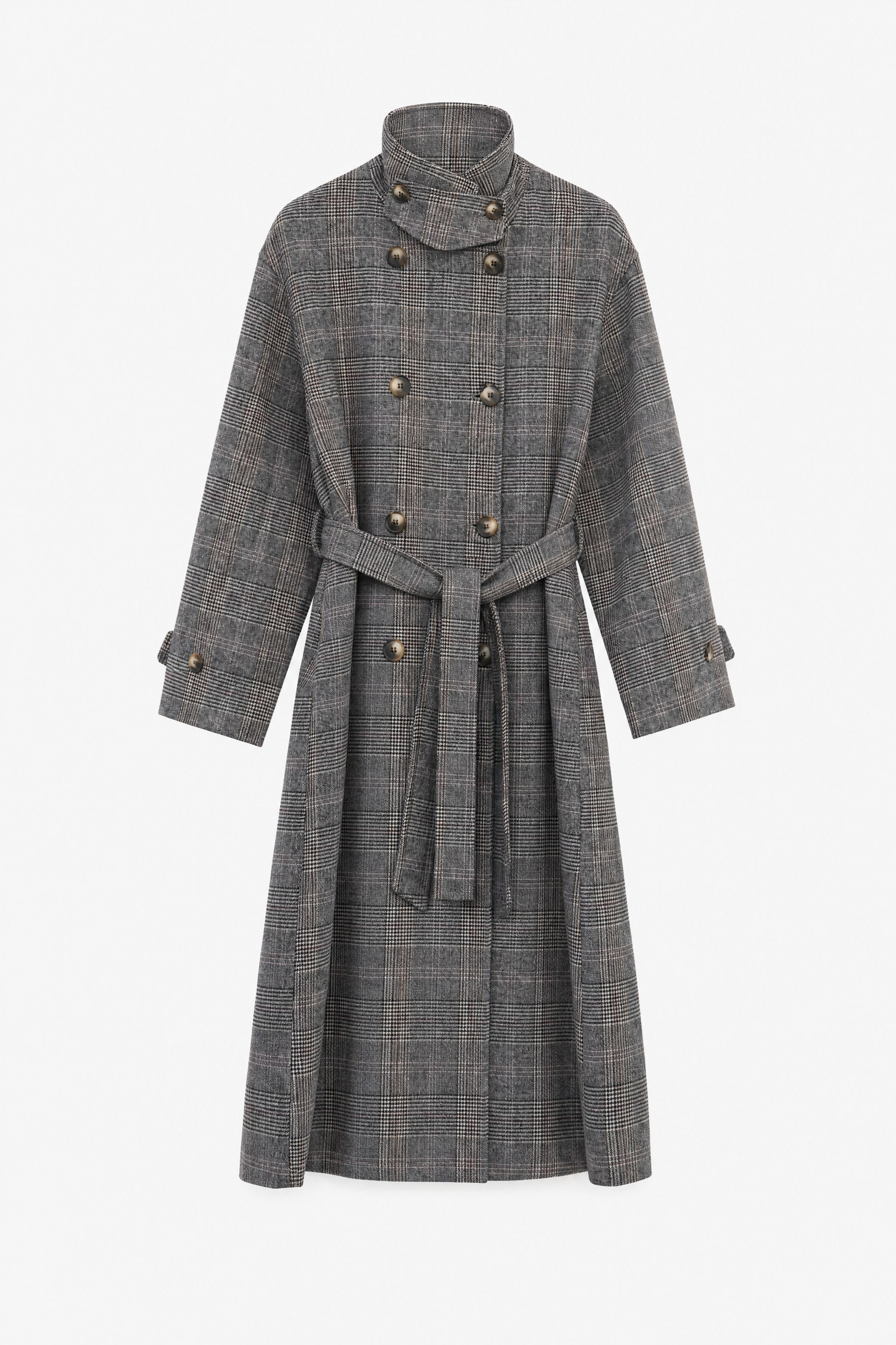 Płaszcz Oversize Maxi w Kratę