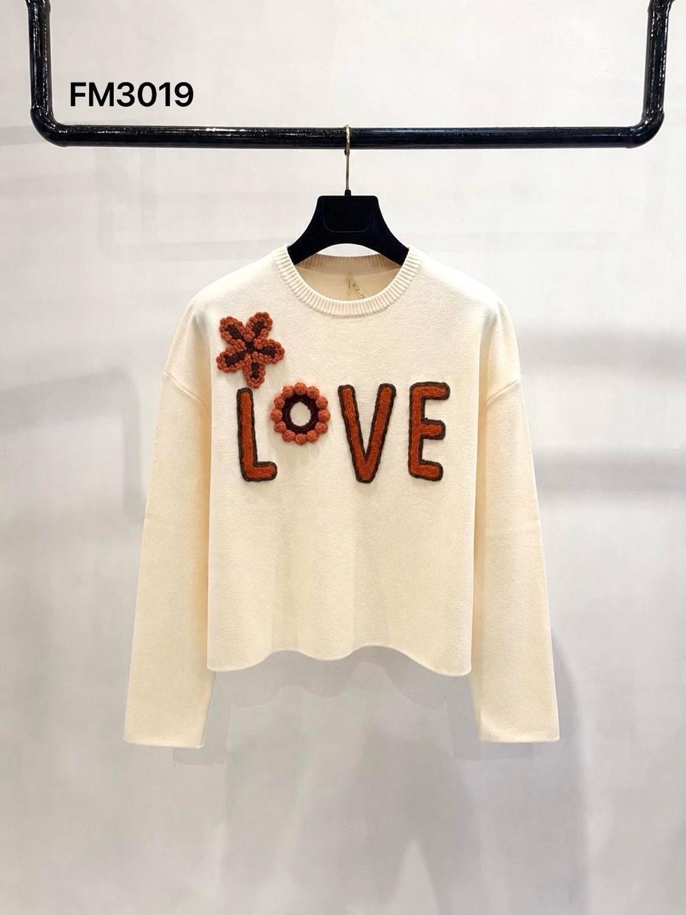 Sweter Luźny z Haftem